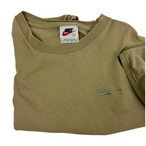 Vintage Nike Made in USA T-Shirt Mens Large Olive Green Embroidered Swoosh 90s